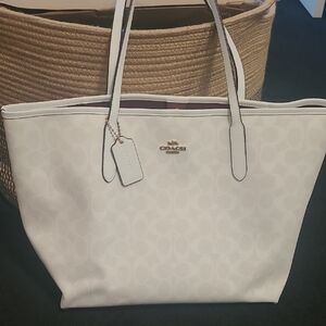 Coach Ivory Signature Tote